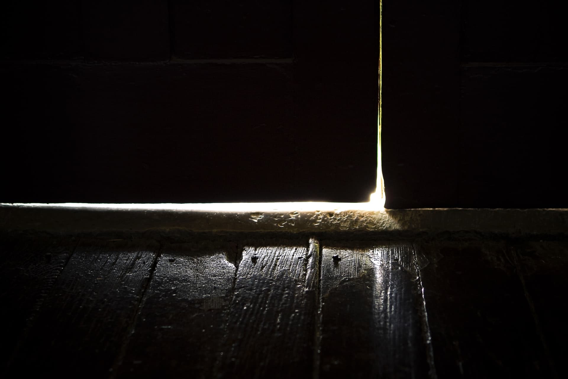 Light peeking through a doorway